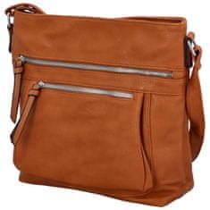 Paolo Bags Větší dámská koženková crossbody Adéla, hnědá