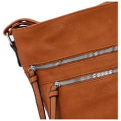 Paolo Bags Větší dámská koženková crossbody Adéla, hnědá