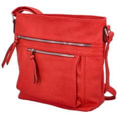 Paolo Bags Větší dámská koženková crossbody Adéla, červená