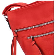 Paolo Bags Větší dámská koženková crossbody Adéla, červená