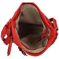 Paolo Bags Větší dámská koženková crossbody Adéla, červená