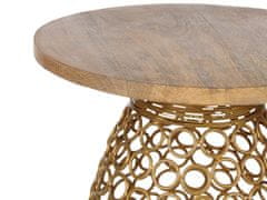 Beliani Odkládací stolek z mangového dřeva světlé dřevo/černý WAIHI