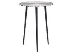 Beliani Kovový odkládací stolek stříbrný/černý PUHOI