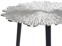 Beliani Kovový odkládací stolek stříbrný/černý PUHOI