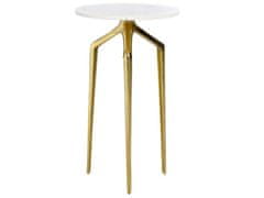 Beliani Odkládací stolek s mramorovou deskou bílý/zlatý TILPA