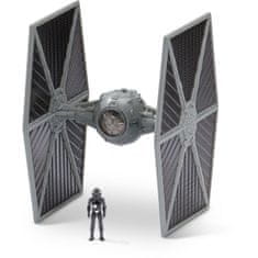 Star Wars Micro Galaxy Squadron s 8 cm figurkou vozidla - TIE Fighter šedá + pilot TIE Fighter