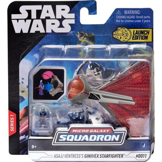 Star Wars Micro Galaxy Squadron s 8 cm figurkou vozidla - Hvězdná stíhačka třídy Ginivex + Asajj Ventress