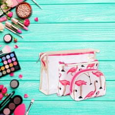 INNA Dámská kosmetická taška Set 3 ks toaletní taška Make Up Bag Make Up Bag Cestovní taška do kabelky v bílé barvě pro dámy KOSMADAGASCAR-3