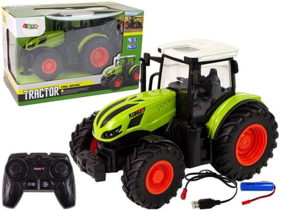 Lean-toys Traktor Zdalnie Sterowany 1:24 R/C Pilot 2,4 G Zielony