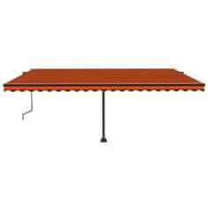 Greatstore Volně stojící automatická markýza 500 x 300 cm oranžovo-hnědá