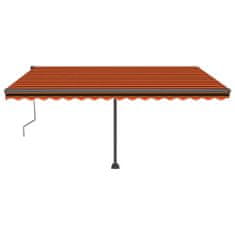 Greatstore Volně stojící automatická markýza 400 x 350 cm oranžovo-hnědá