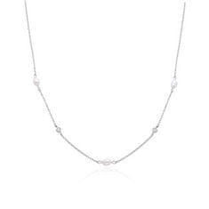 NUBIS Stříbrný náhrdelník s přírodními perličkami