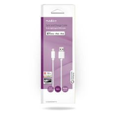 Nedis synchronizační a nabíjecí kabel zástrčka Apple Lightning 8-pin - zástrčka USB-A, 1 m, bílá (CCGB39300WT10)