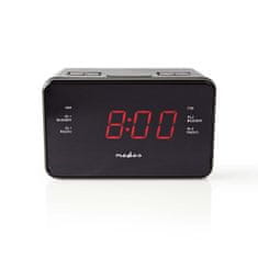 Nedis CLAR002BK budík s rádiem, 0.9" LED displej, FM rádio 20 předvoleb, duální budík