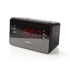 Nedis CLAR002BK budík s rádiem, 0.9" LED displej, FM rádio 20 předvoleb, duální budík