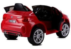 Lean-toys Auto Na Baterie Bmw X6 Červená Kůže, Eva