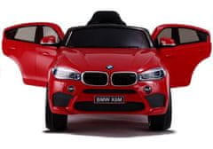 Lean-toys Auto Na Baterie Bmw X6 Červená Kůže, Eva