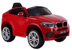 Lean-toys Auto Na Baterie Bmw X6 Červená Kůže, Eva