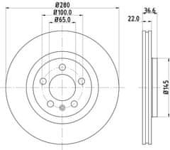 KRAFT AUTOMOTIVE Brzdy kotouče a desky přední VW GOLF IV BORA 280mm