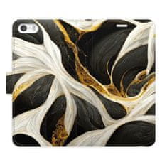 iSaprio Flipové pouzdro - BlackGold Marble pro Apple iPhone 5/5S/SE