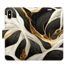 iSaprio Flipové pouzdro - BlackGold Marble pro Apple iPhone XS