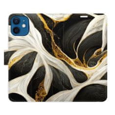 iSaprio Flipové pouzdro - BlackGold Marble pro Apple iPhone 12 Mini