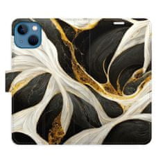 iSaprio Flipové pouzdro - BlackGold Marble pro Apple iPhone 13