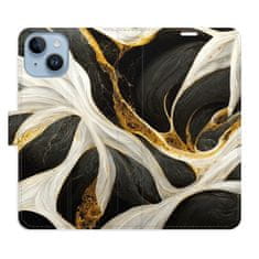 iSaprio Flipové pouzdro - BlackGold Marble pro Apple iPhone 14