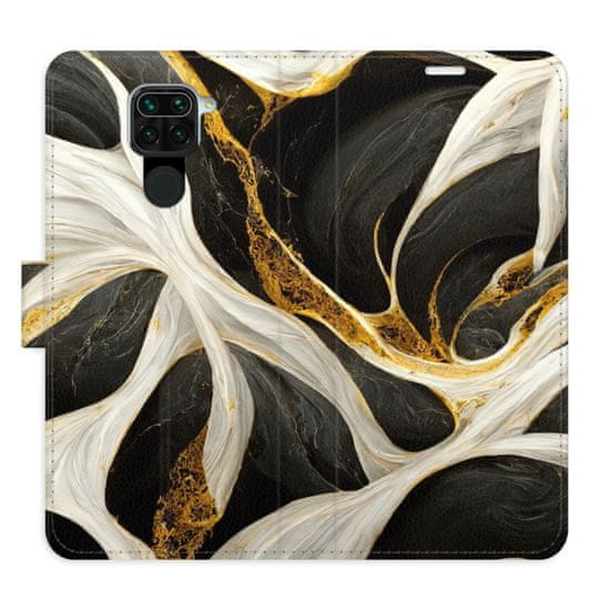 iSaprio Flipové pouzdro - BlackGold Marble pro Xiaomi Redmi Note 9