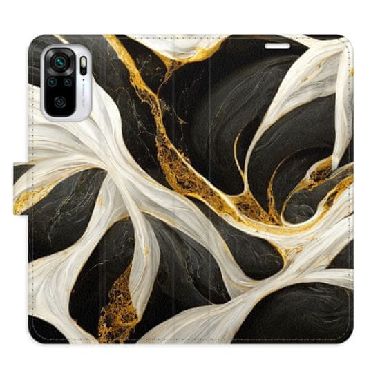 iSaprio Flipové pouzdro - BlackGold Marble pro Xiaomi Redmi Note 10 / Note 10S