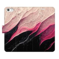 iSaprio Flipové pouzdro - BlackPink Marble pro Apple iPhone 5/5S/SE