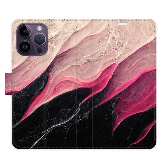 iSaprio Flipové pouzdro - BlackPink Marble pro Apple iPhone 14 Pro Max