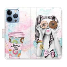 iSaprio Flipové pouzdro - Donut Worry Girl pro Apple iPhone 13 Pro