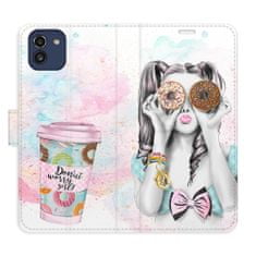 iSaprio Flipové pouzdro - Donut Worry Girl pro Samsung Galaxy A03