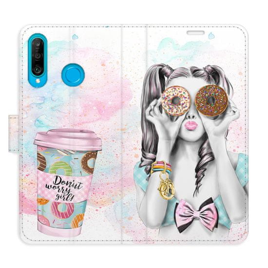 iSaprio Flipové pouzdro - Donut Worry Girl pro Huawei P30 Lite