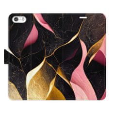 iSaprio Flipové pouzdro - Gold Pink Marble 02 pro Apple iPhone 5/5S/SE