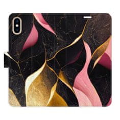 iSaprio Flipové pouzdro - Gold Pink Marble 02 pro Apple iPhone XS