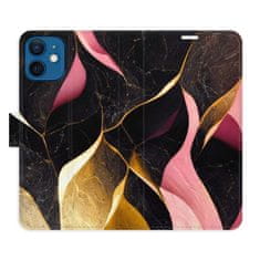 iSaprio Flipové pouzdro - Gold Pink Marble 02 pro Apple iPhone 12 Mini