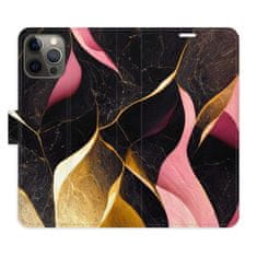 iSaprio Flipové pouzdro - Gold Pink Marble 02 pro Apple iPhone 12 Pro