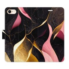 iSaprio Flipové pouzdro - Gold Pink Marble 02 pro Apple iPhone SE 2022