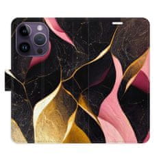 iSaprio Flipové pouzdro - Gold Pink Marble 02 pro Apple iPhone 14 Pro