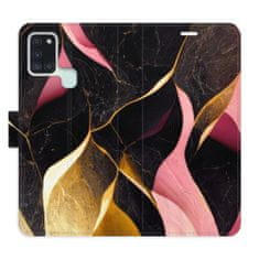 iSaprio Flipové pouzdro - Gold Pink Marble 02 pro Samsung Galaxy A21s