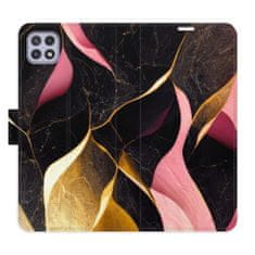 iSaprio Flipové pouzdro - Gold Pink Marble 02 pro Samsung Galaxy A22 5G