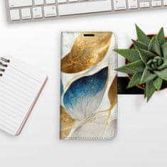 iSaprio Flipové pouzdro - GoldBlue Leaves pro Apple iPhone 5/5S/SE