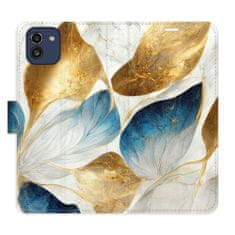 iSaprio Flipové pouzdro - GoldBlue Leaves pro Samsung Galaxy A03