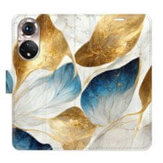 iSaprio Flipové pouzdro - GoldBlue Leaves pro Honor 50