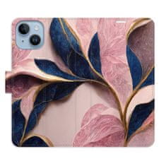 iSaprio Flipové pouzdro - Pink Leaves pro Apple iPhone 14