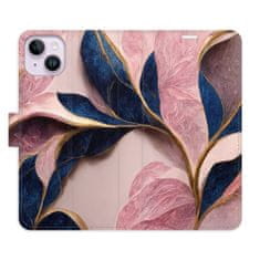 iSaprio Flipové pouzdro - Pink Leaves pro Apple iPhone 14 Plus