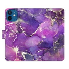 iSaprio Flipové pouzdro - Purple Marble pro Apple iPhone 12 Mini