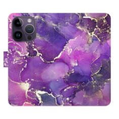 iSaprio Flipové pouzdro - Purple Marble pro Apple iPhone 14 Pro